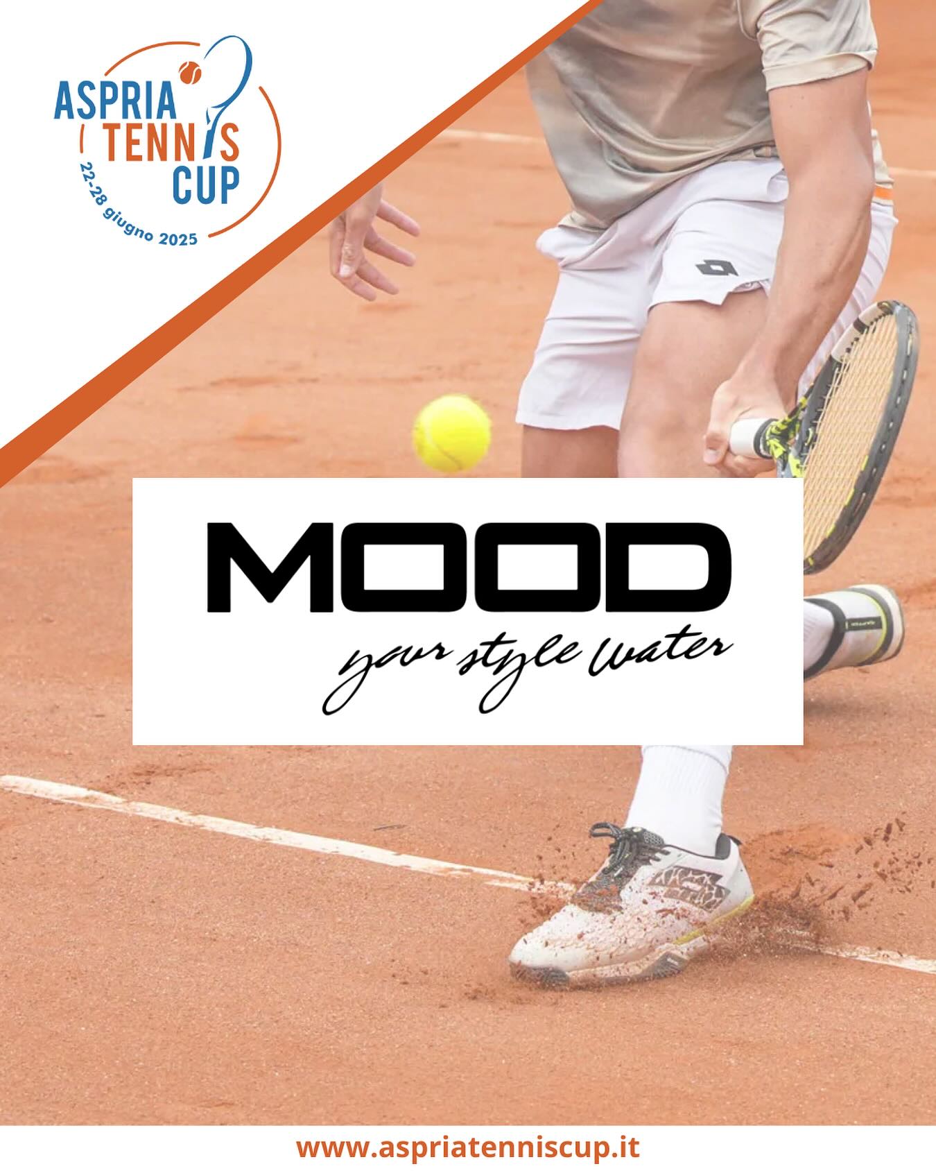 Quando l’azione prende il sopravvento, c’è solo una cosa che conta: l’idratazione.
Quest’anno Acqua MOOD 100 è l’acqua ufficiale del torneo ATP Challenger Tour Aspria Tennis Cup - Trofeo BCS.
💧 Cristallina e purissima, questa acqua disseterà con il suo tocco rinfrescante, racchiusa in una bottiglia realizzata al 100% con plastica riciclata.
#aspriatenniscup